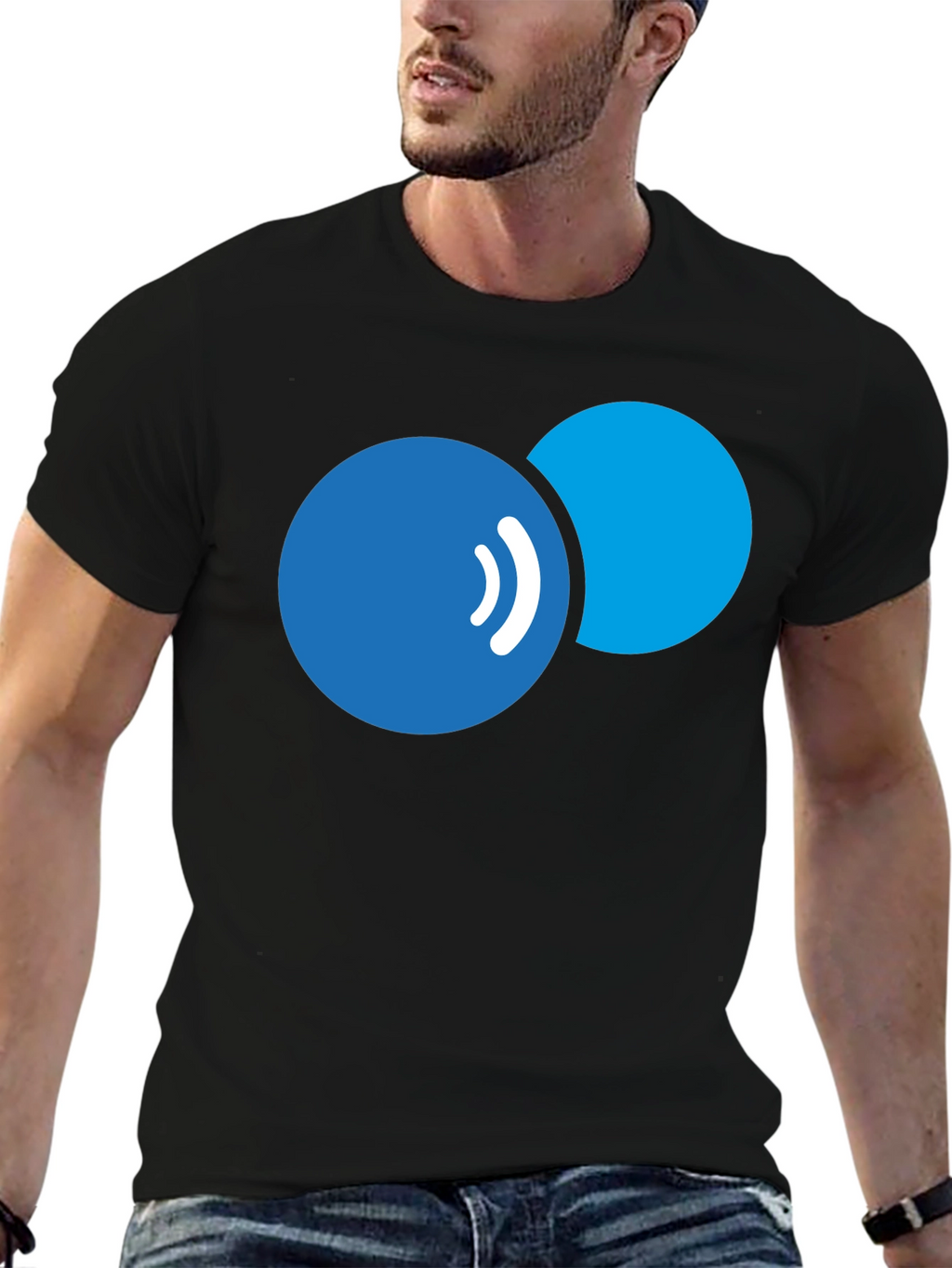Abstract Bubbles Graphic Tee - Modern Black T-Shirt