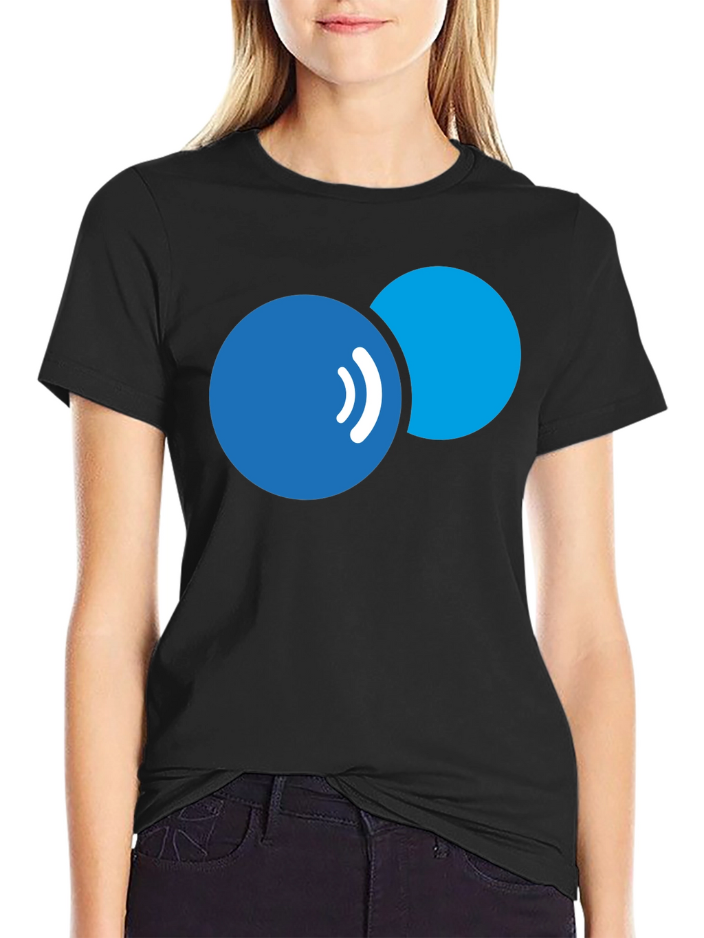 Abstract Bubbles Graphic Tee - Modern Black T-Shirt