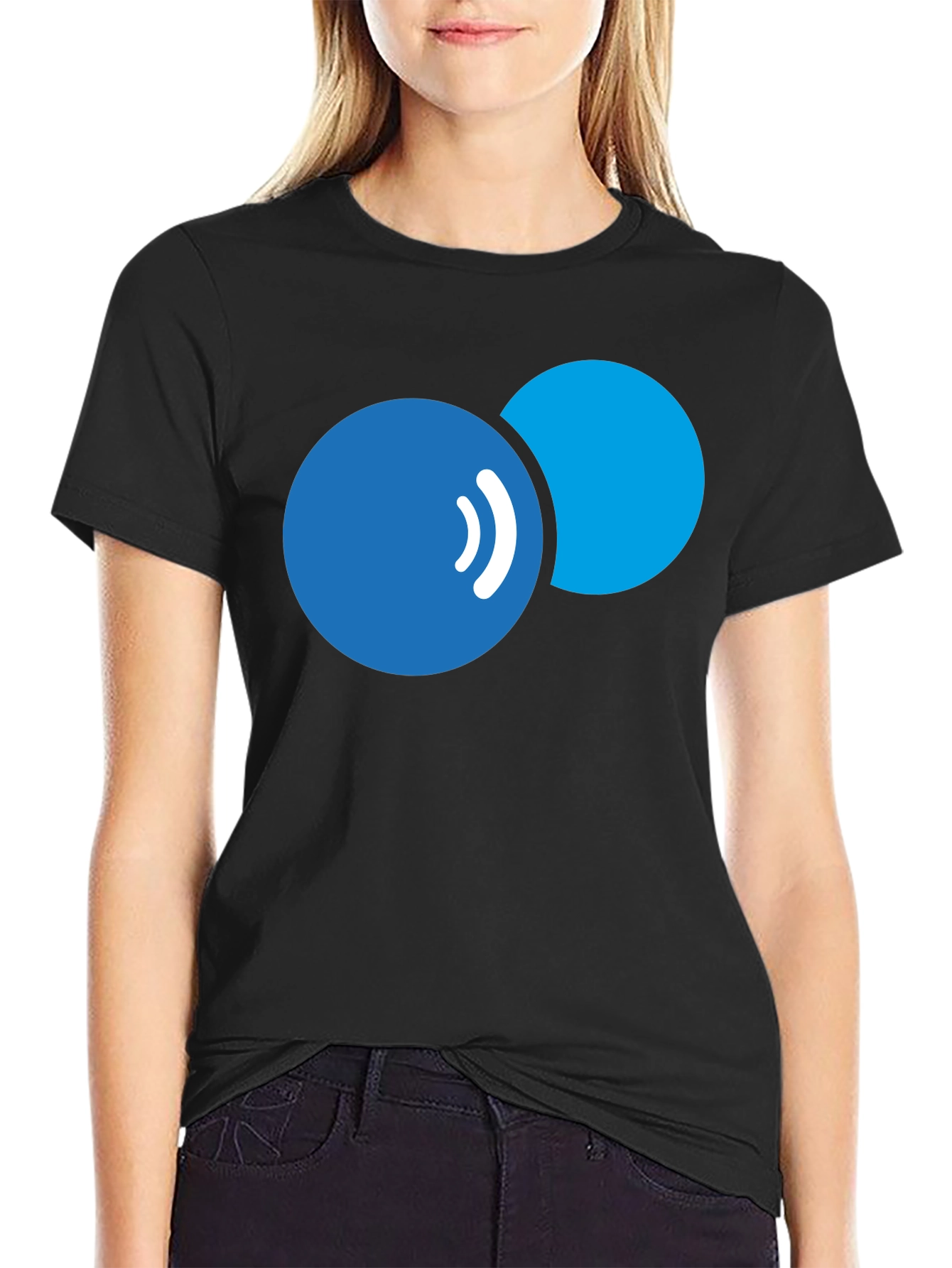 Abstract Bubbles Graphic Tee - Modern Black T-Shirt