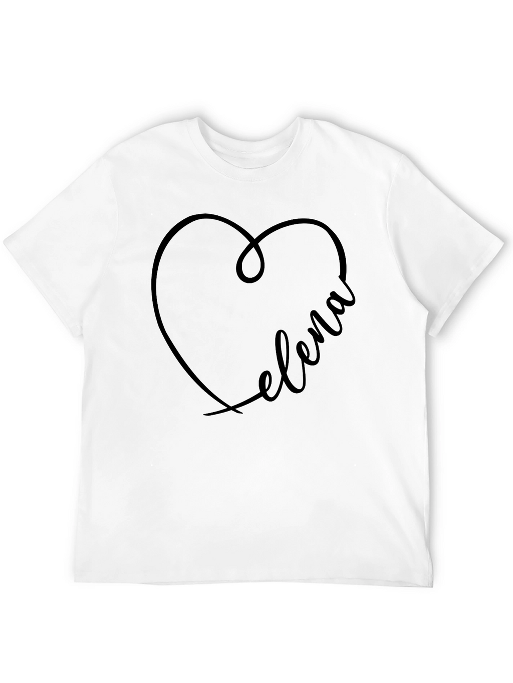 Elena Heart Graphic Tee - Stylish Black T-Shirt
