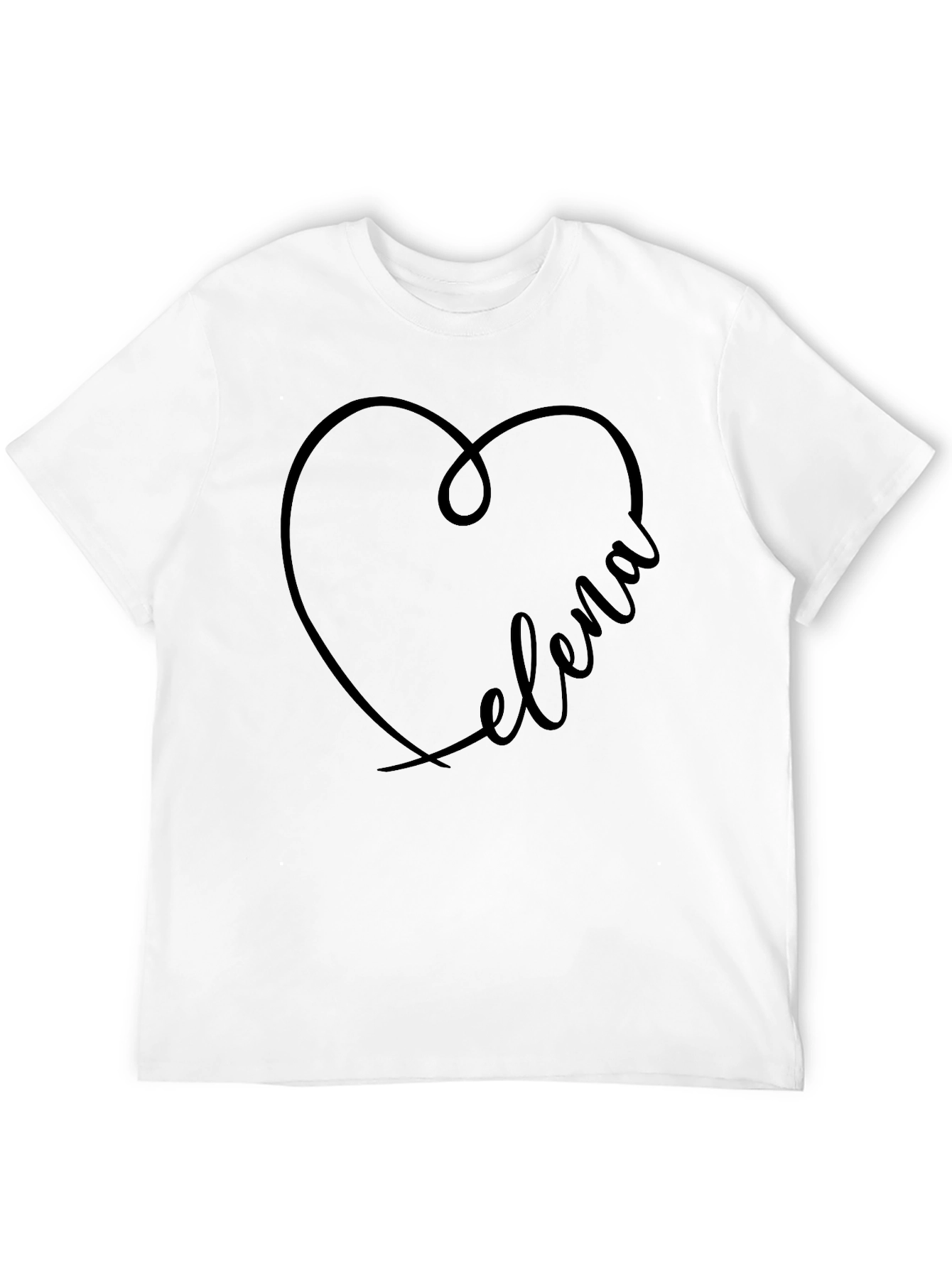 Elena Heart Graphic Tee - Stylish Black T-Shirt
