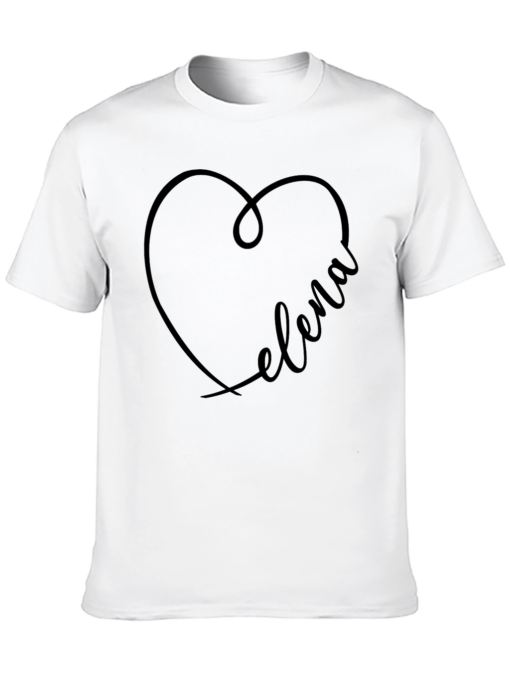 Elena Heart Graphic Tee - Stylish Black T-Shirt