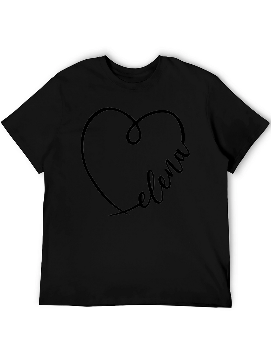 Elena Heart Graphic Tee - Stylish Black T-Shirt