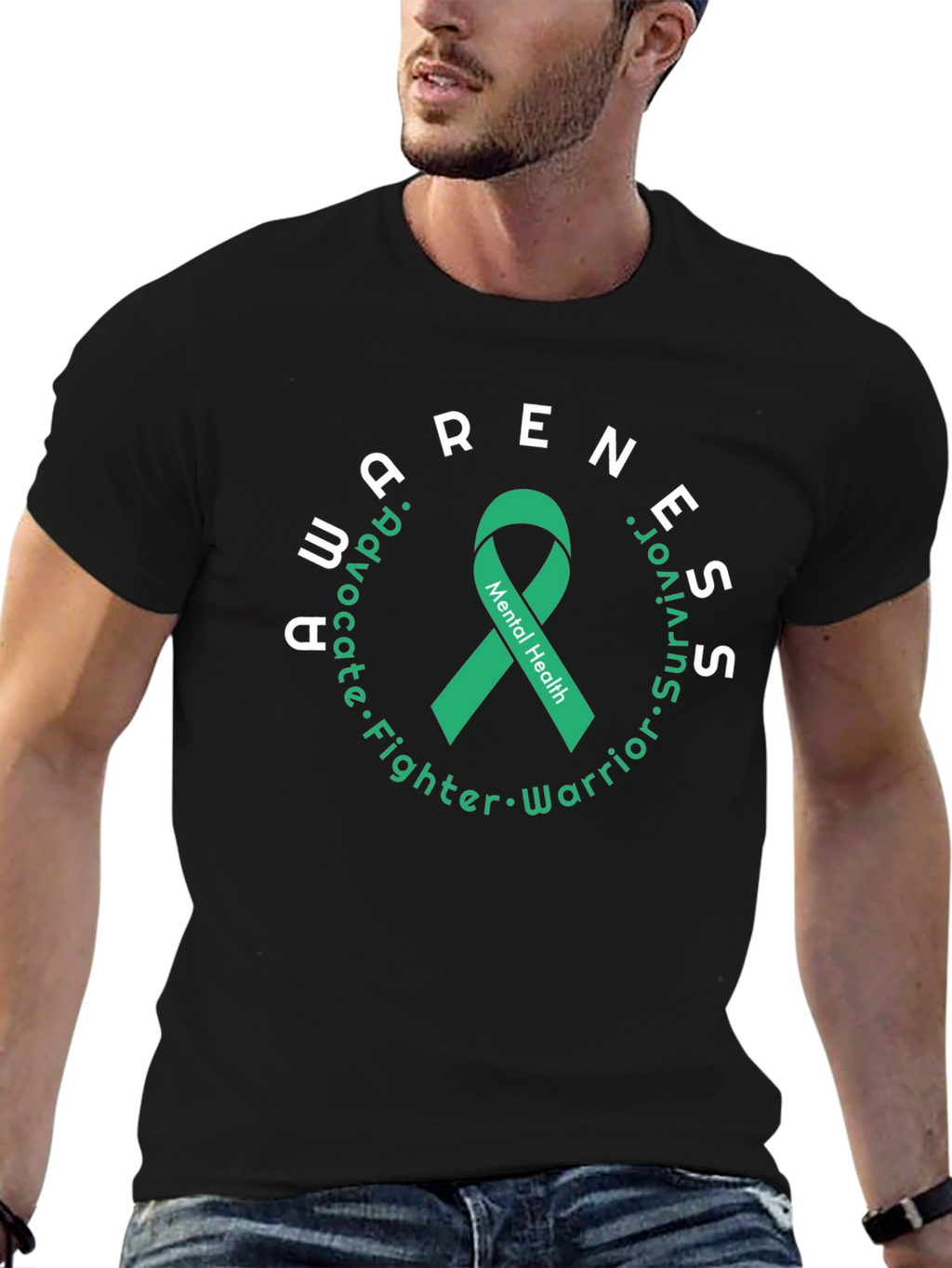 Mental Health Awareness Ribbon Graphic Tee