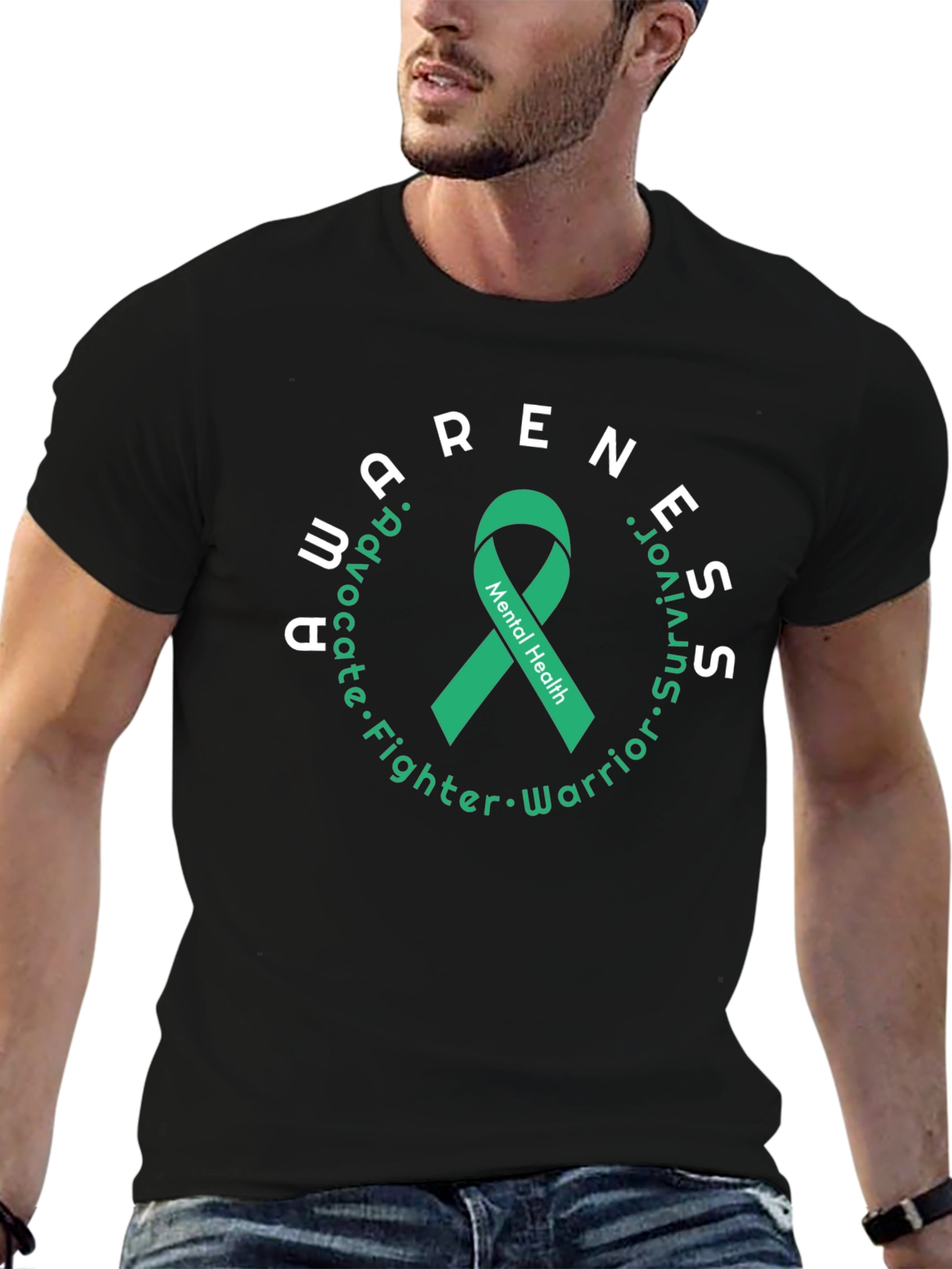Mental Health Awareness Ribbon Graphic Tee