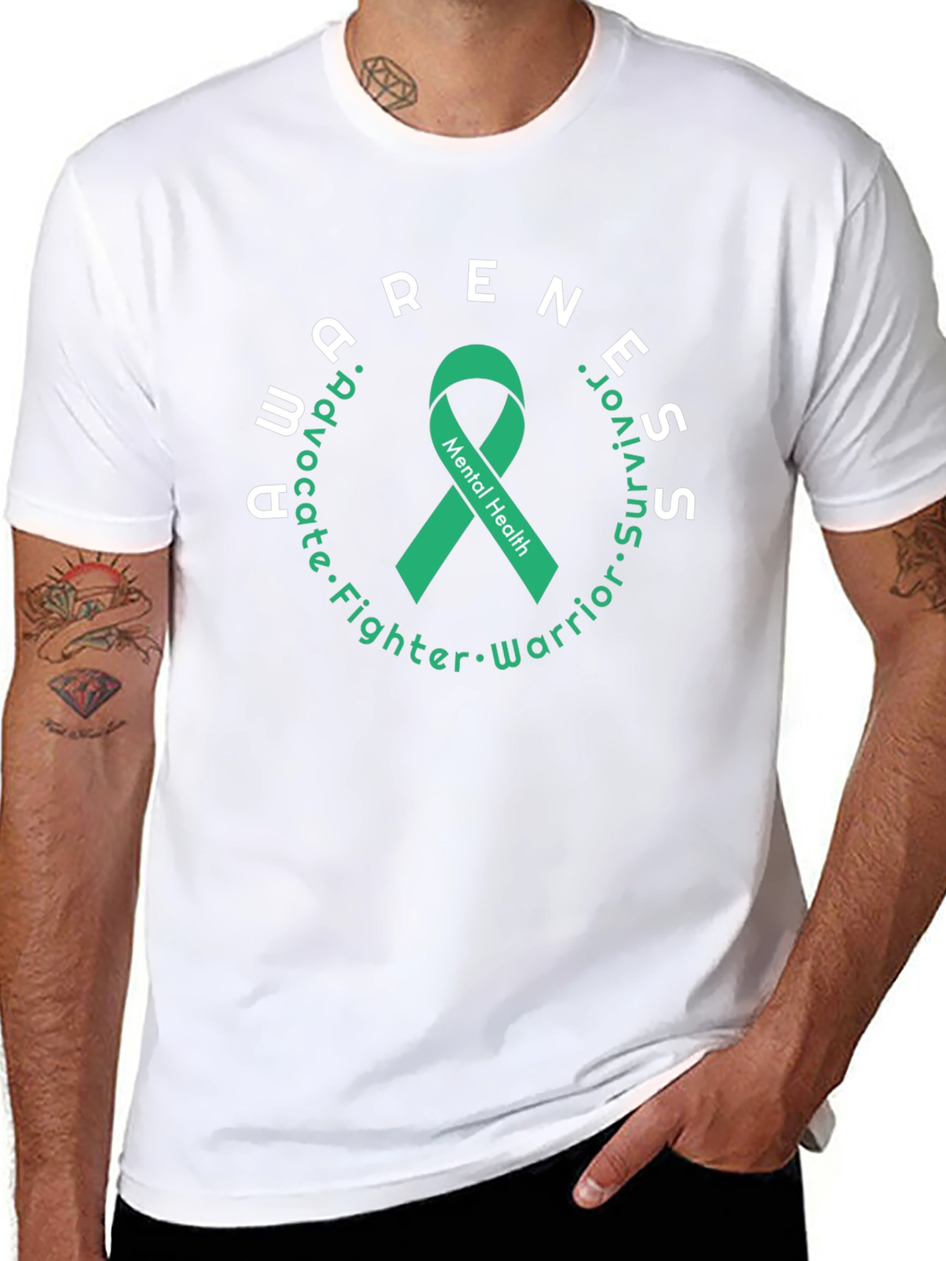 Mental Health Awareness Ribbon Graphic Tee