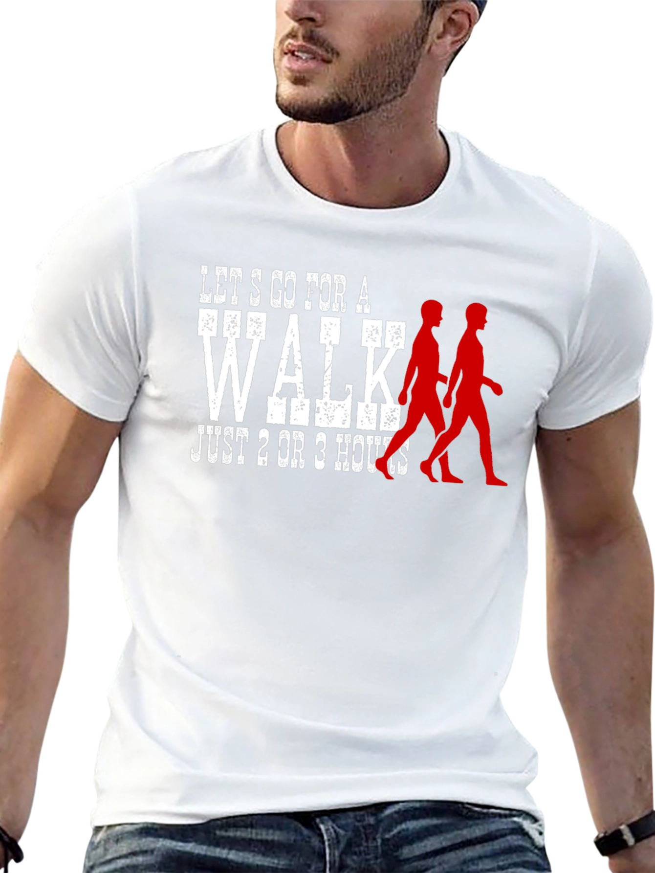 Lets Go for a Walk Black Graphic T-Shirt