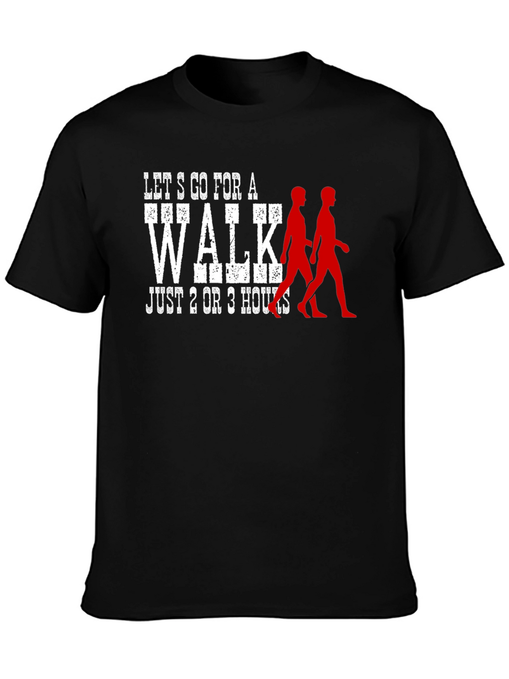 Lets Go for a Walk Black Graphic T-Shirt