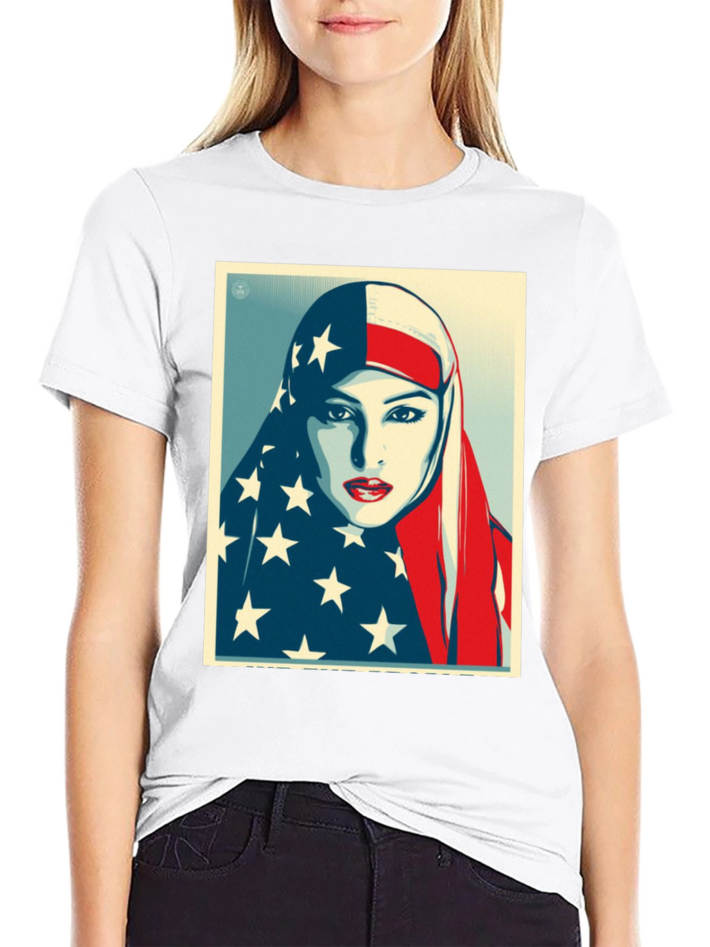 American Flag Hijab Graphic T-Shirt