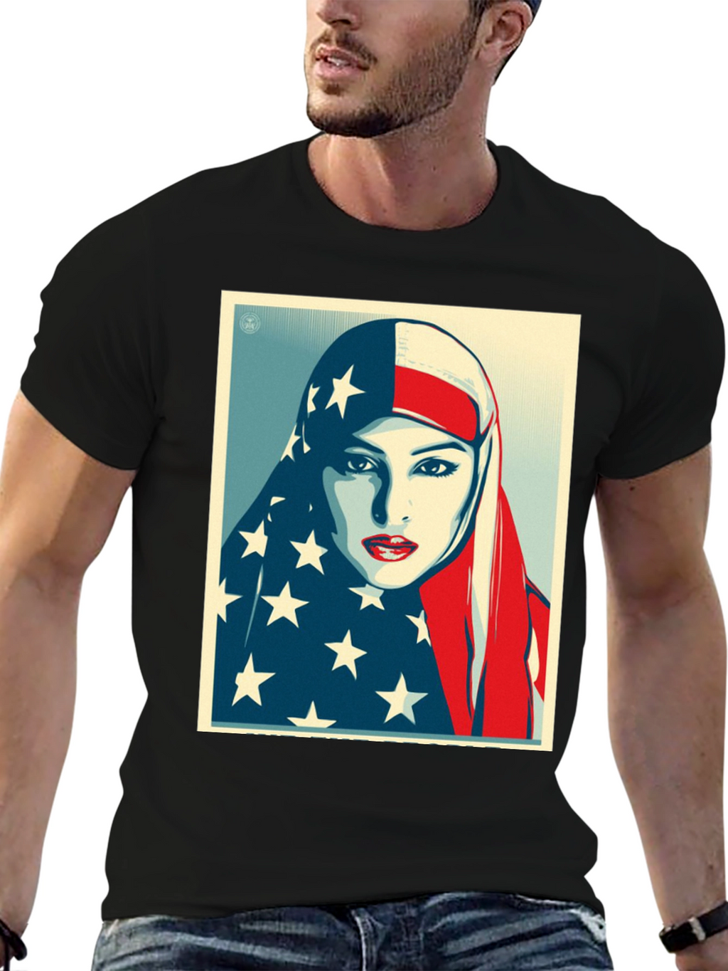 American Flag Hijab Graphic T-Shirt