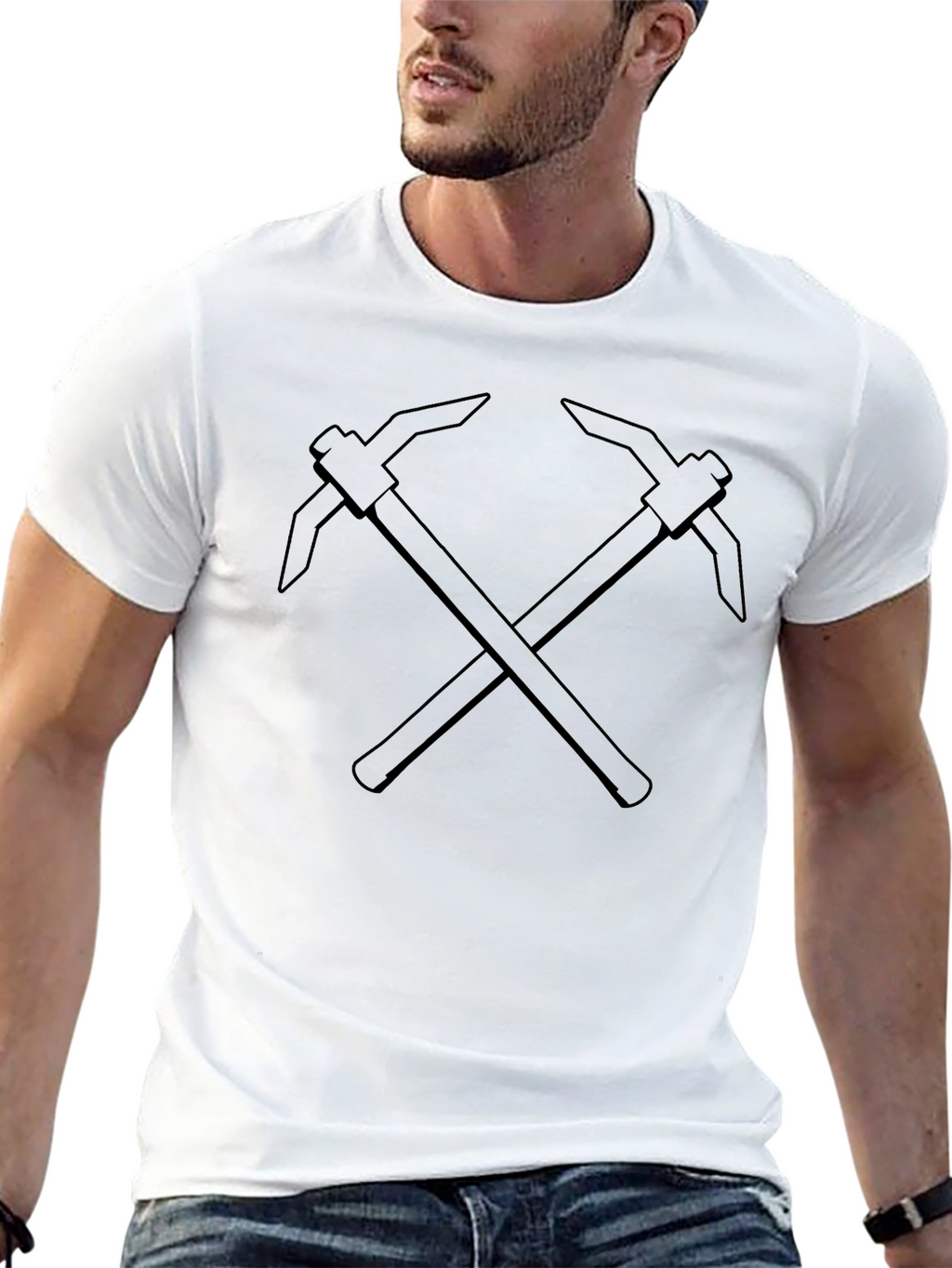 Crossed Pickaxes Black Graphic Tee
