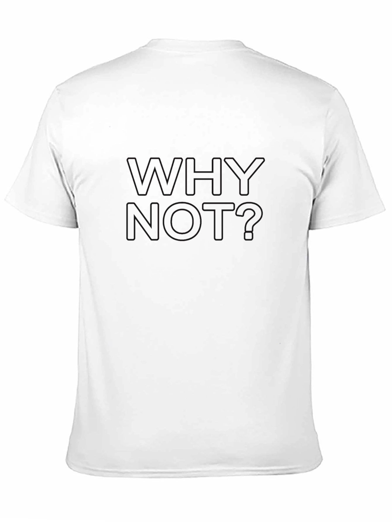 Mens Black WHY NOT? Crewneck T-Shirt