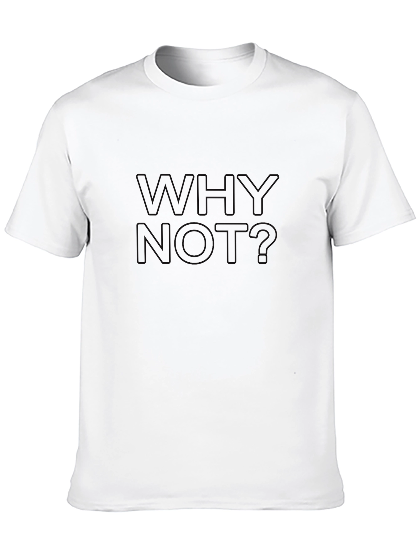 Mens Black WHY NOT? Crewneck T-Shirt