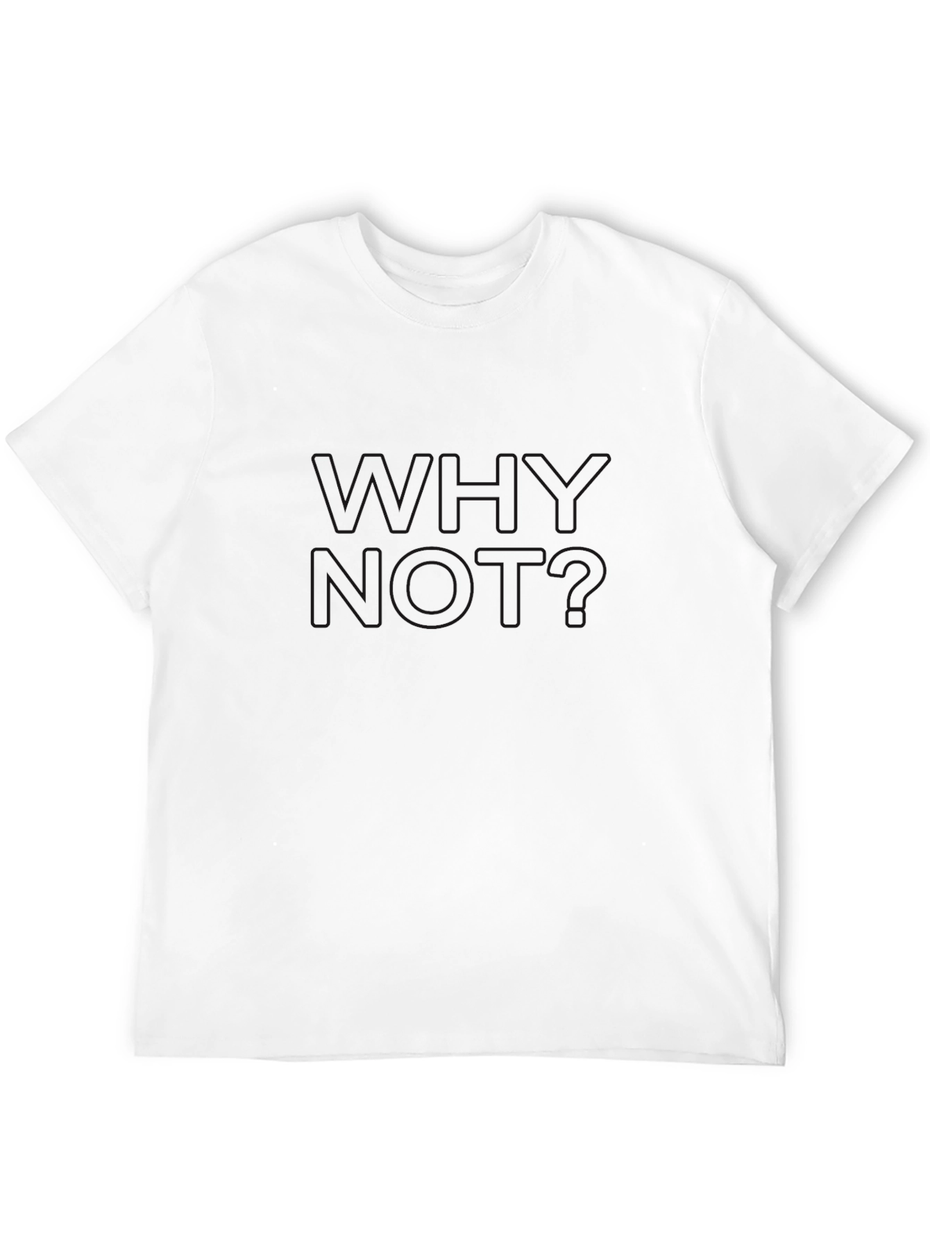Mens Black WHY NOT? Crewneck T-Shirt