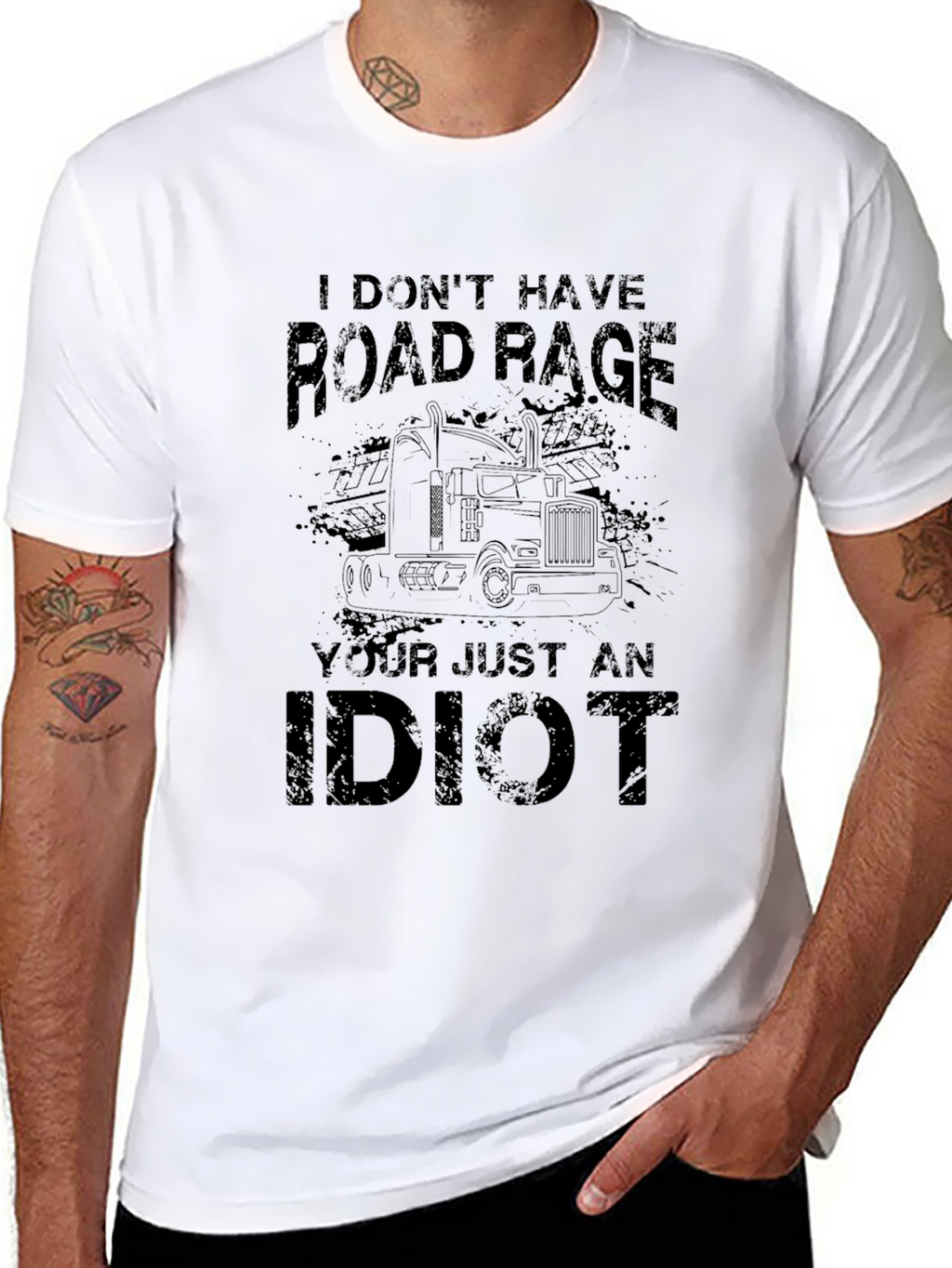 Road Rage Trucker Black T-Shirt