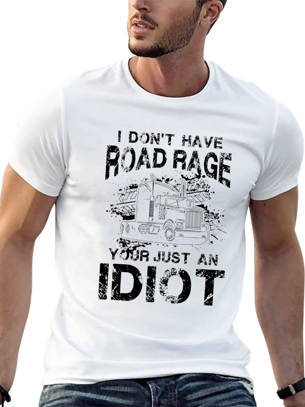 Road Rage Trucker Black T-Shirt