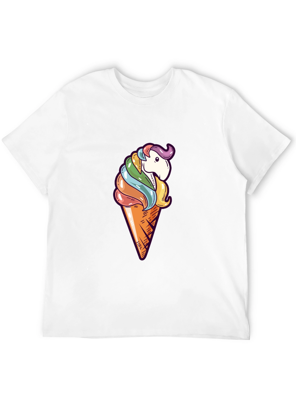 Unicorn Ice Cream Cone Graphic T-Shirt