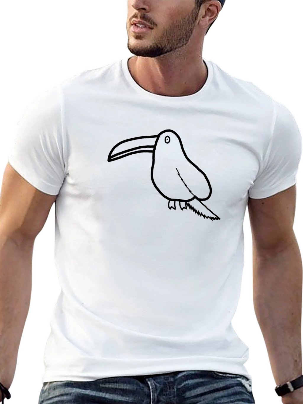 Toucian Graphic Print Black T-Shirt