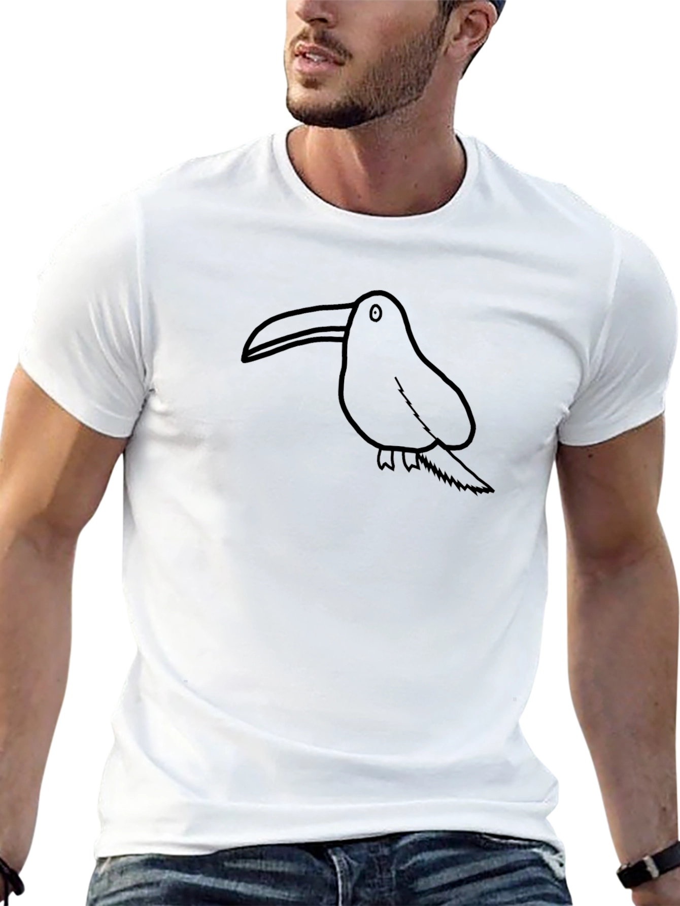 Toucian Graphic Print Black T-Shirt