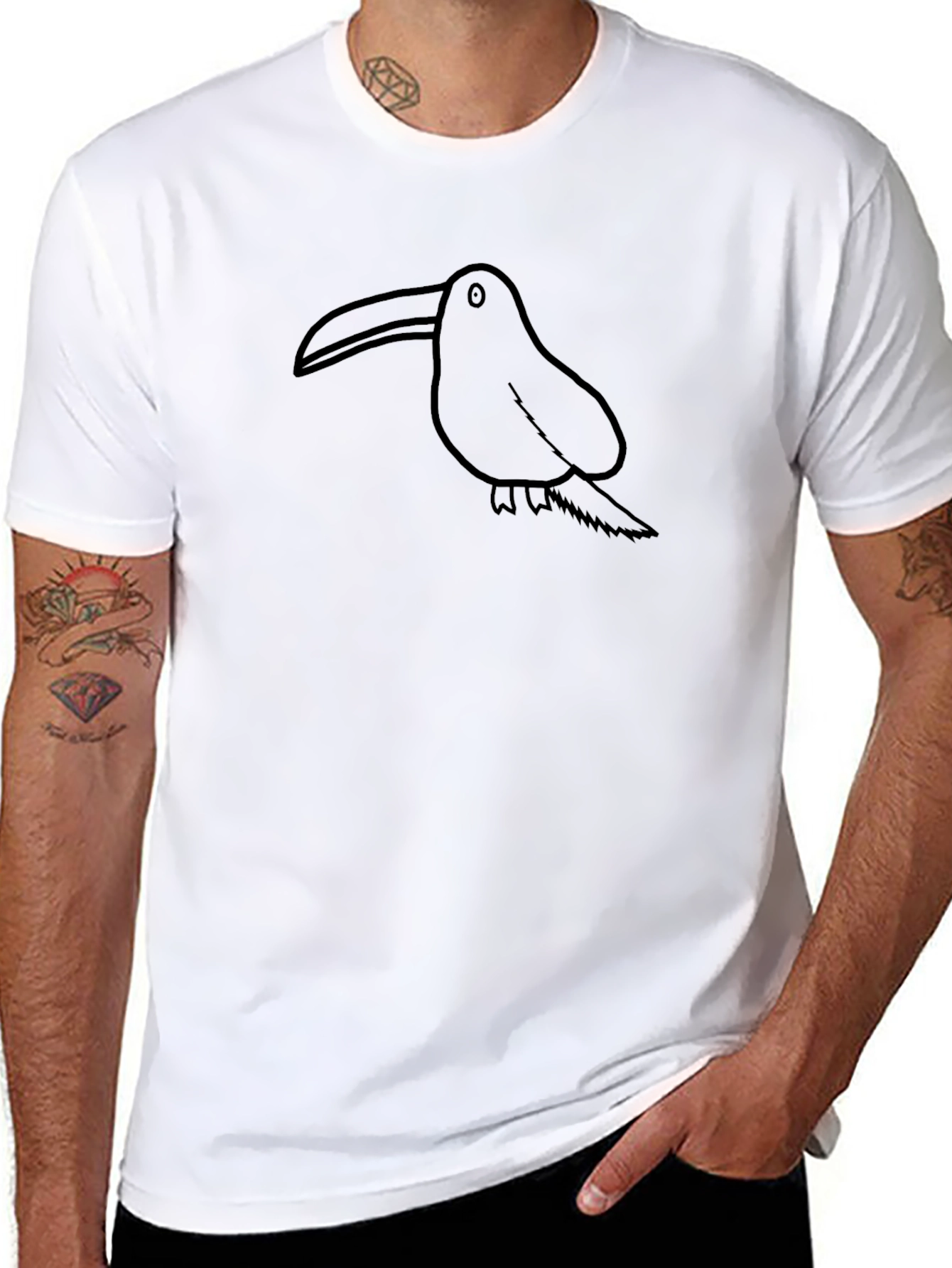 Toucian Graphic Print Black T-Shirt