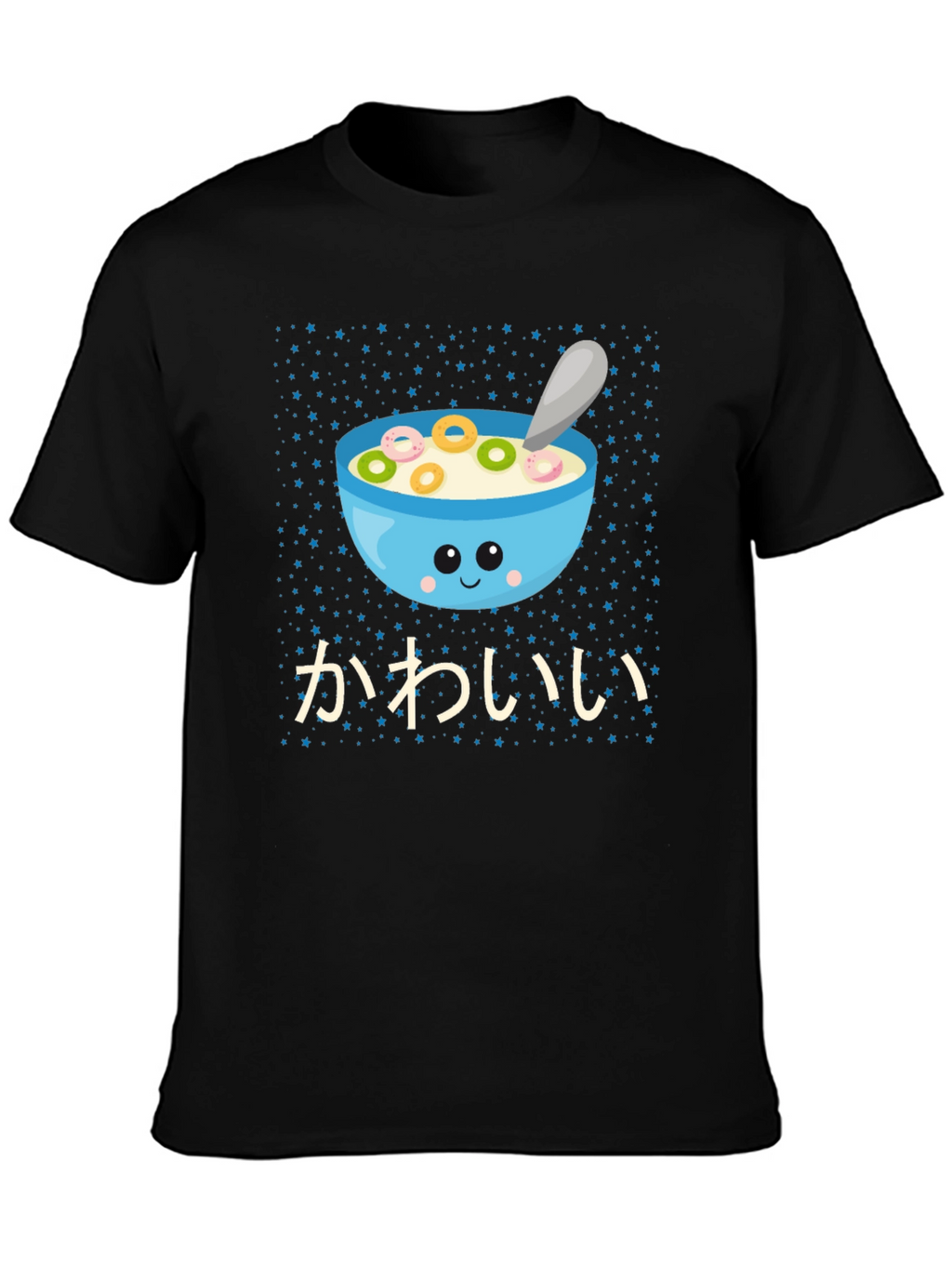 Kawaii Cereal Bowl Graphic T-Shirt