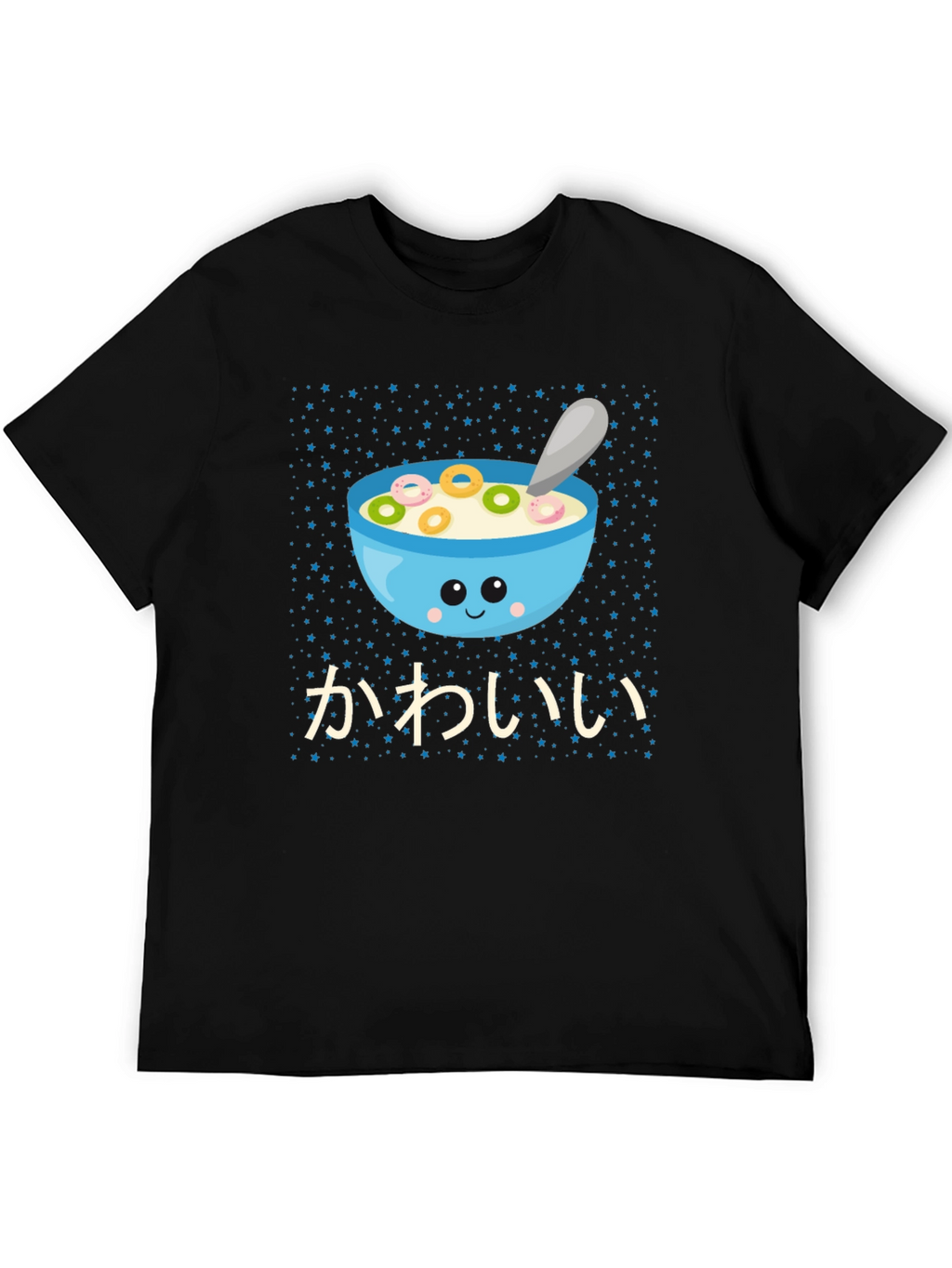 Kawaii Cereal Bowl Graphic T-Shirt