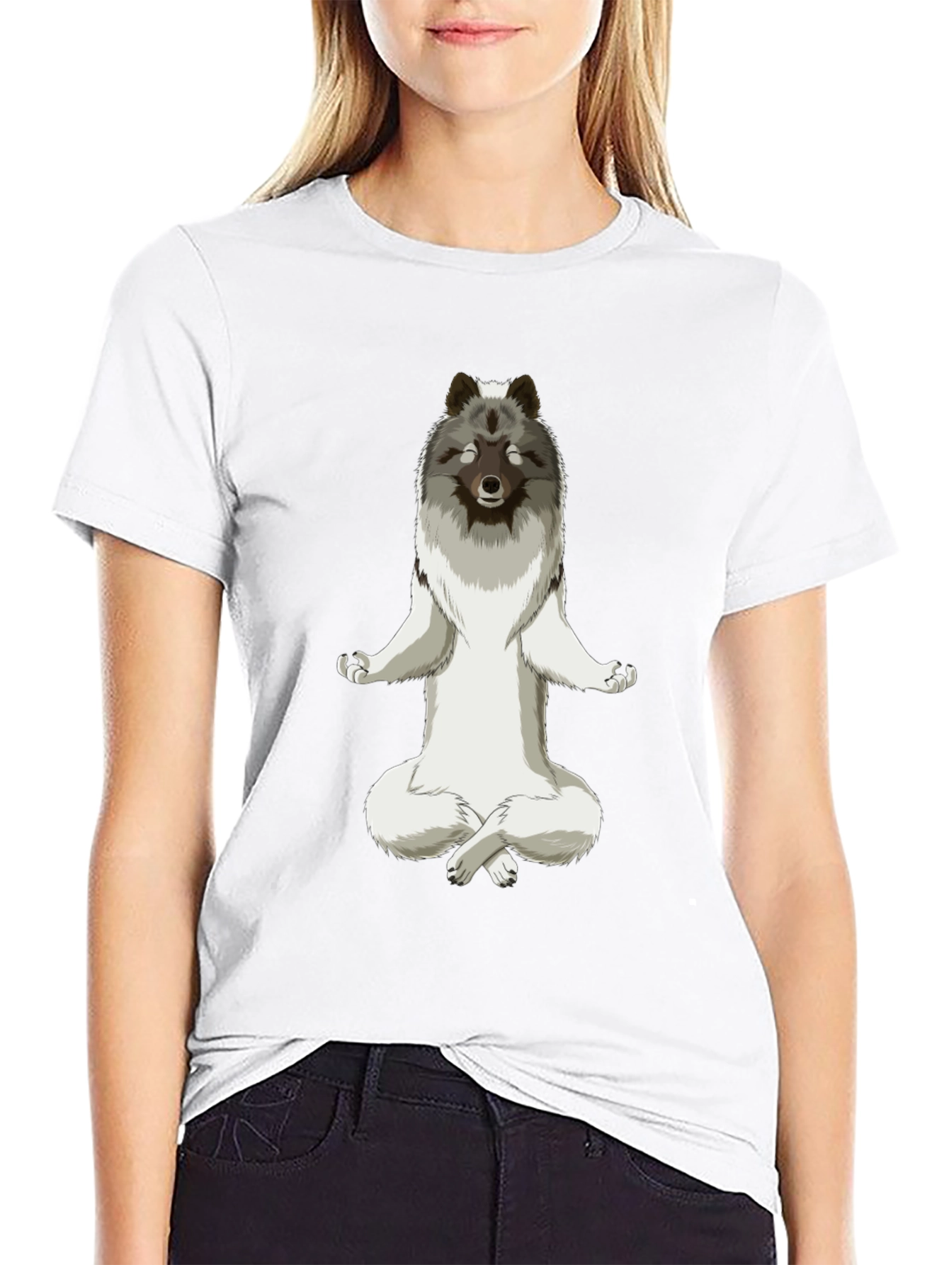 Meditating Wolf T-Shirt - Zen Dog Tee