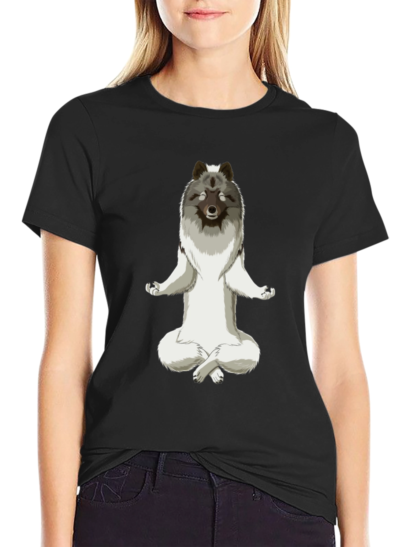 Meditating Wolf T-Shirt - Zen Dog Tee