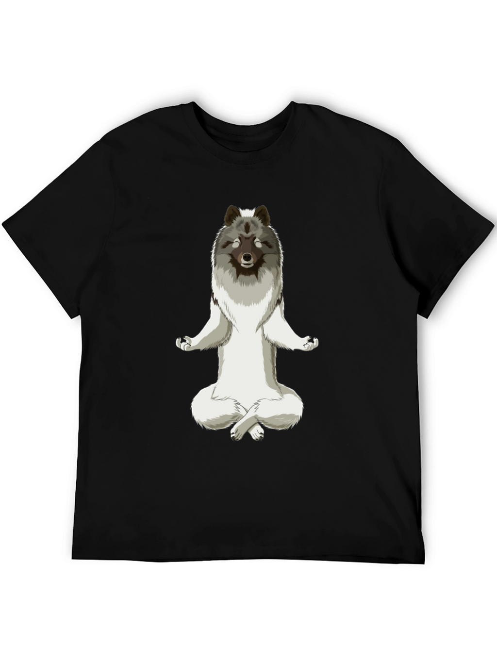 Meditating Wolf T-Shirt - Zen Dog Tee