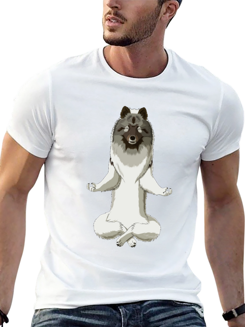 Meditating Wolf T-Shirt - Zen Dog Tee