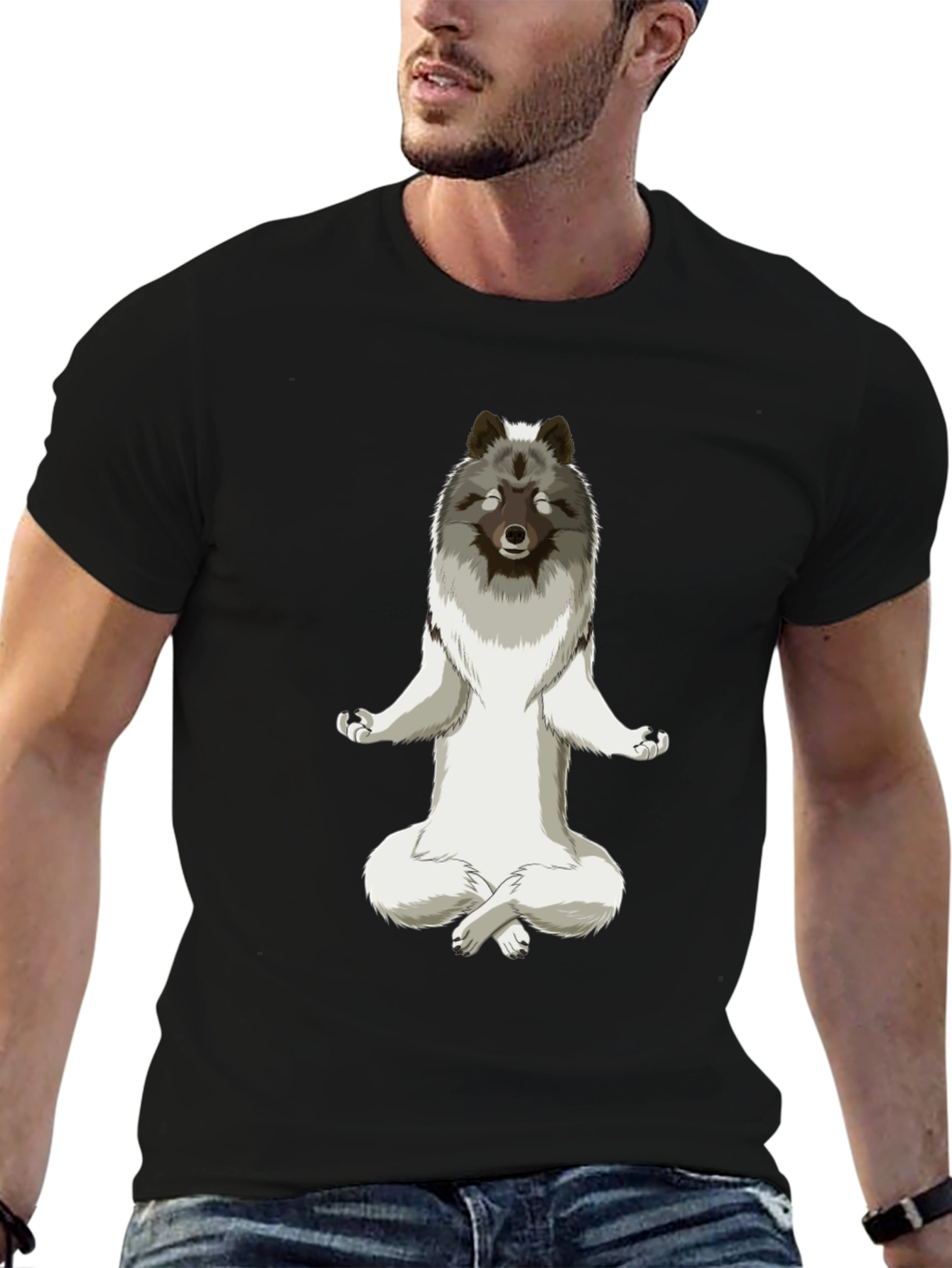 Meditating Wolf T-Shirt - Zen Dog Tee