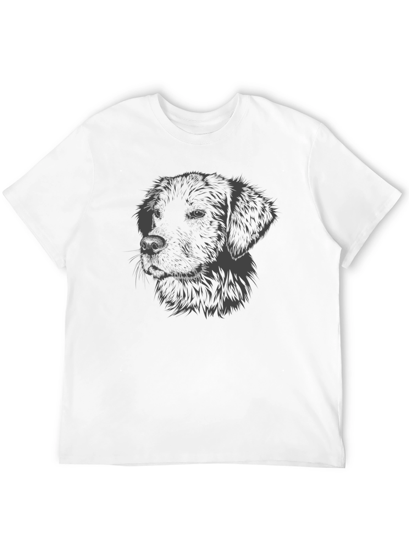 Dog Portrait Graphic Tee - Black Casual Shirt