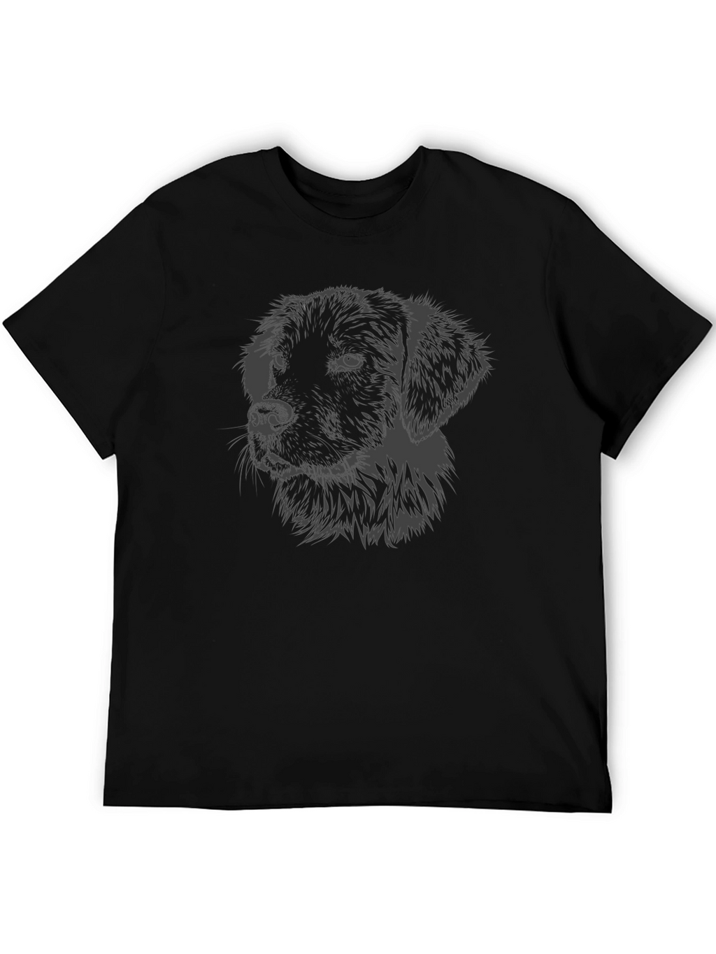 Dog Portrait Graphic Tee - Black Casual Shirt
