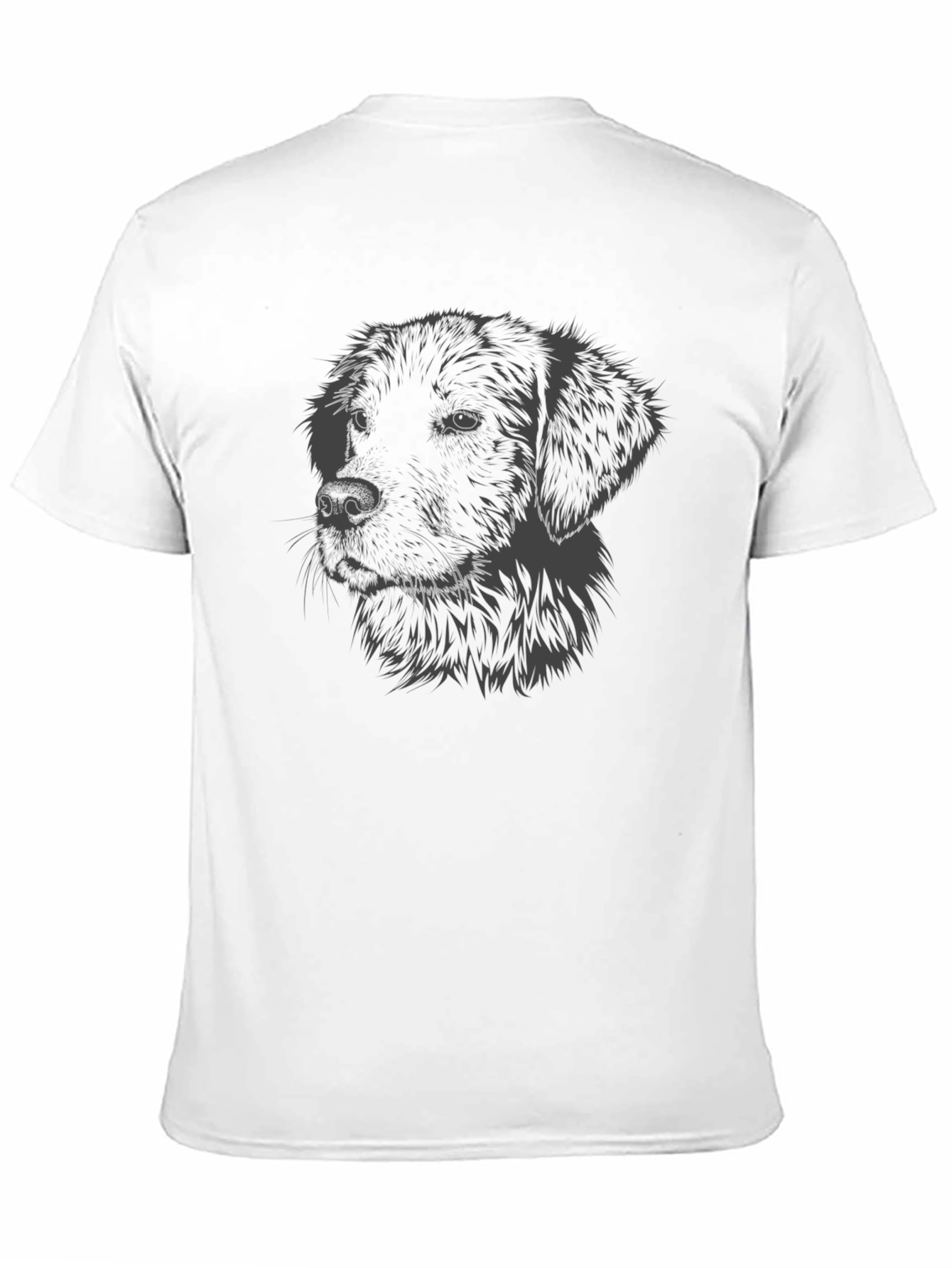 Dog Portrait Graphic Tee - Black Casual Shirt