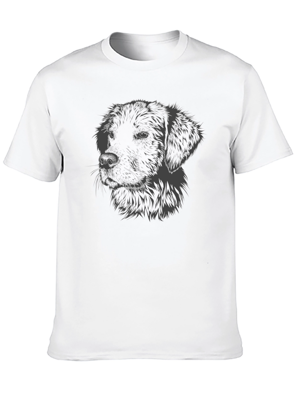 Dog Portrait Graphic Tee - Black Casual Shirt