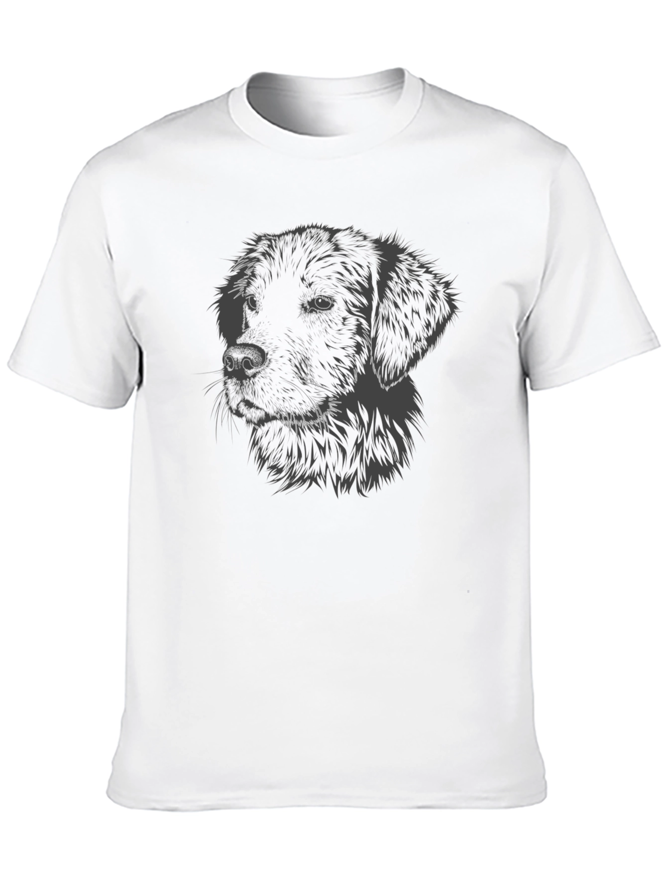 Dog Portrait Graphic Tee - Black Casual Shirt