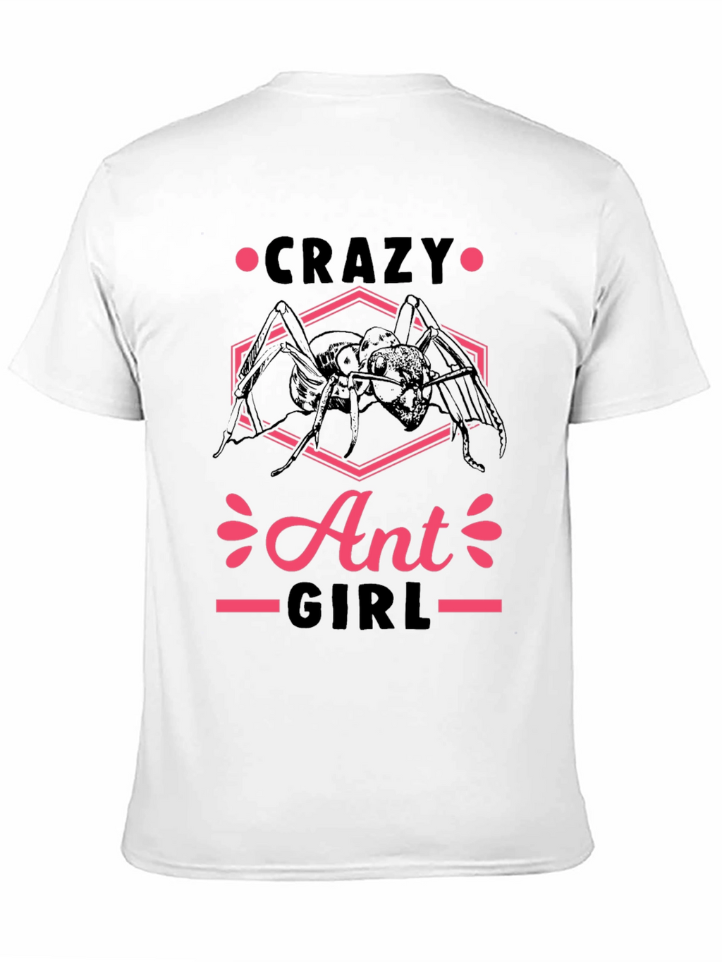 Crazy Ant Girl Graphic Tee - Black Cotton T-Shirt