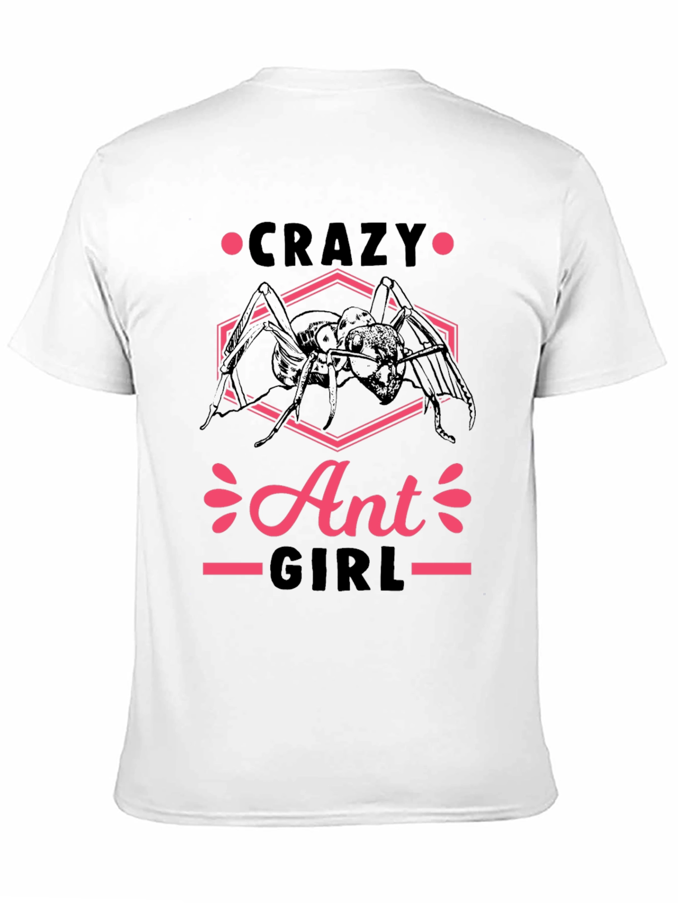 Crazy Ant Girl Graphic Tee - Black Cotton T-Shirt
