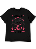 Crazy Ant Girl Graphic Tee - Black Cotton T-Shirt