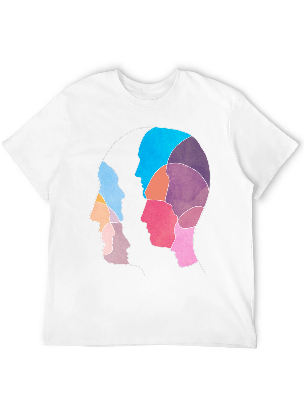 Abstract Faces Graphic Black T-Shirt
