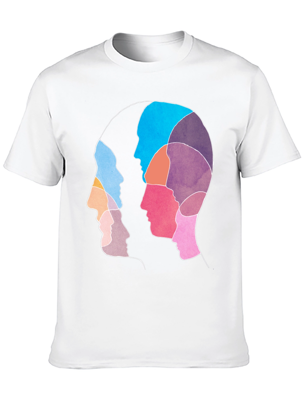 Abstract Faces Graphic Black T-Shirt