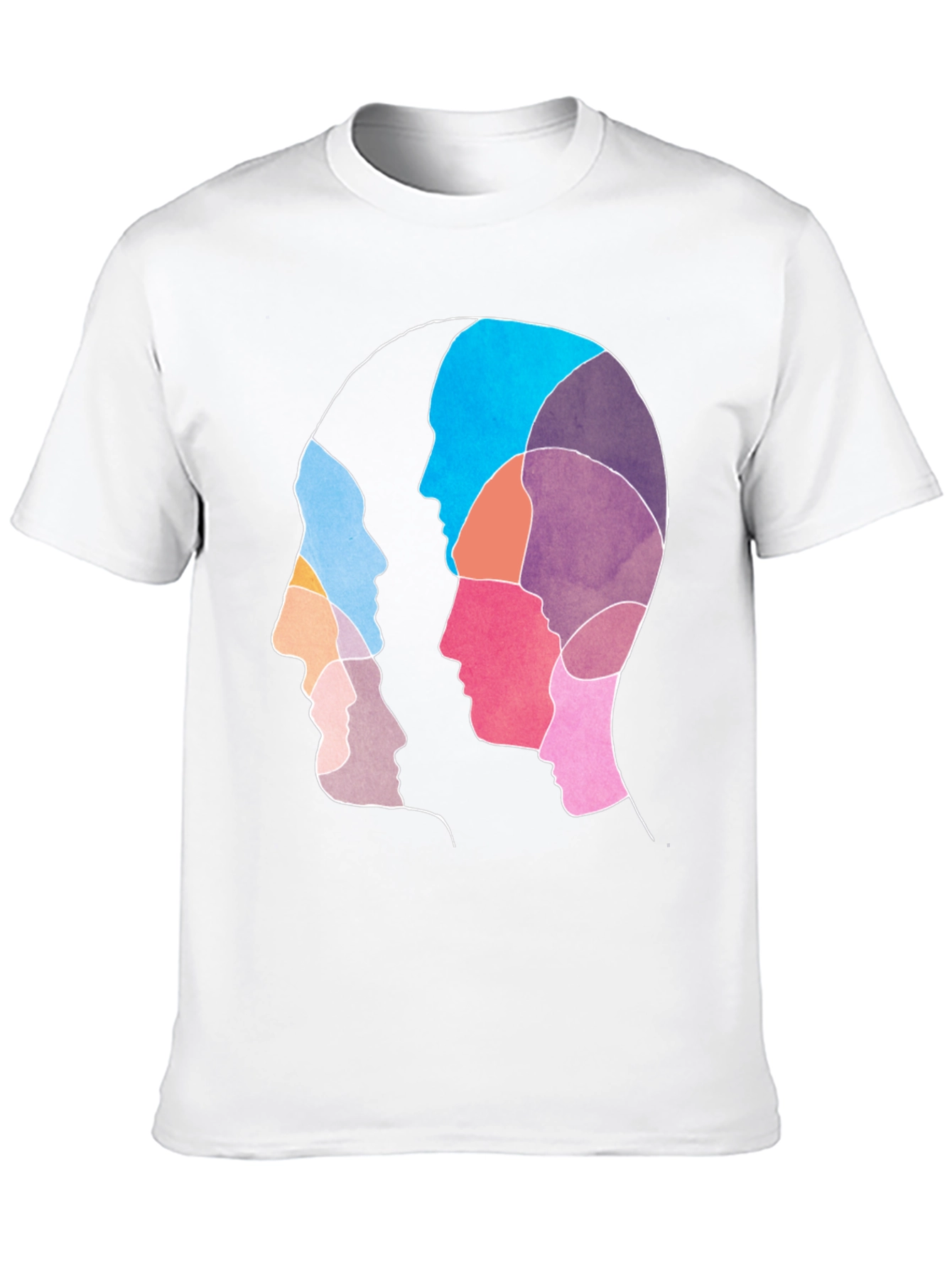 Abstract Faces Graphic Black T-Shirt