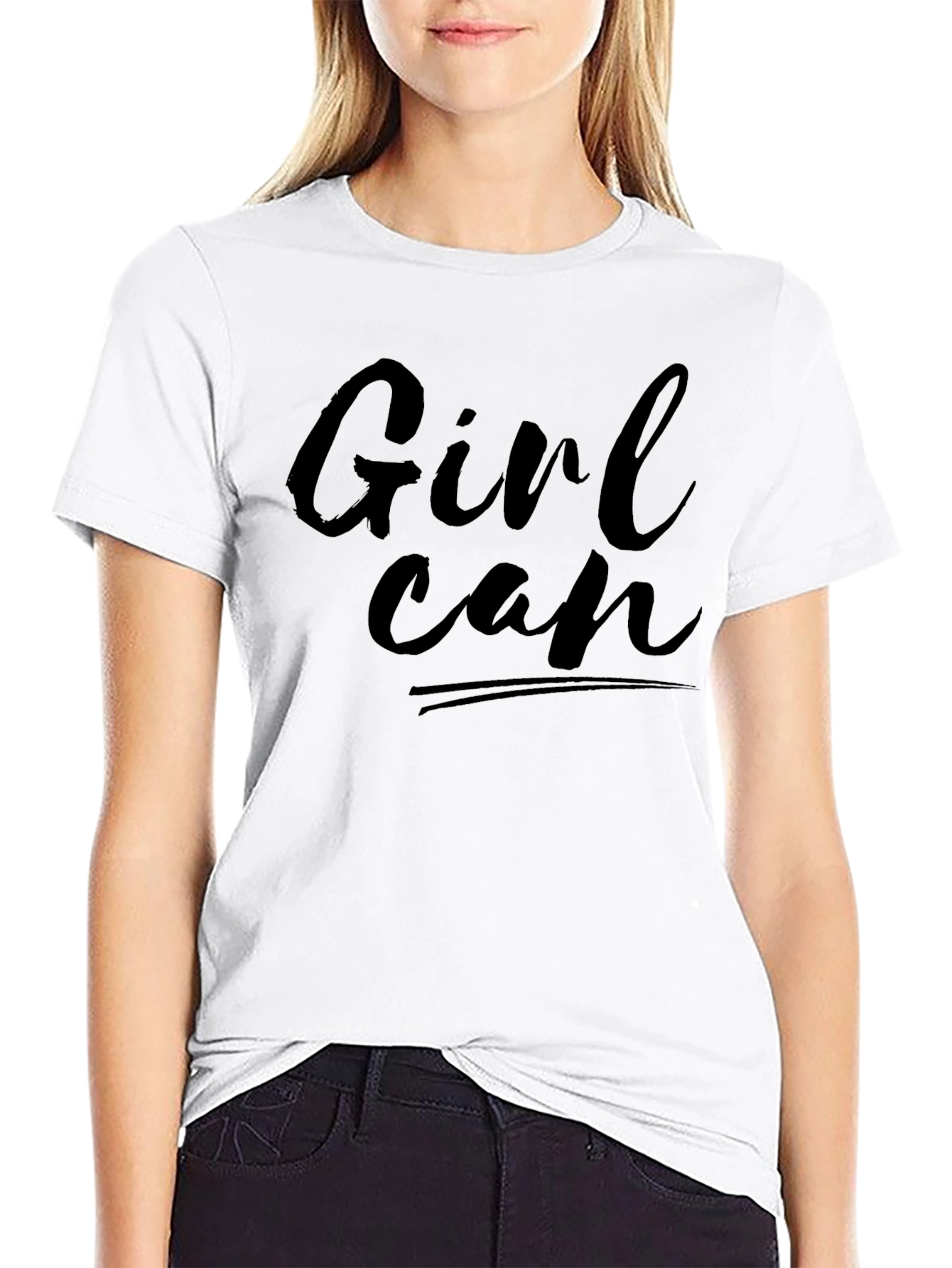 Girl Can T-Shirt - Empowering Black Tee