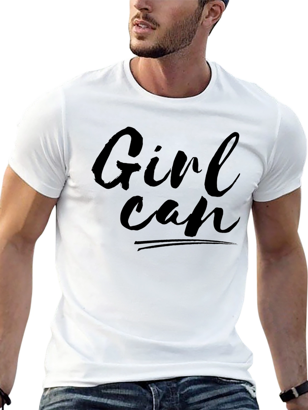 Girl Can T-Shirt - Empowering Black Tee