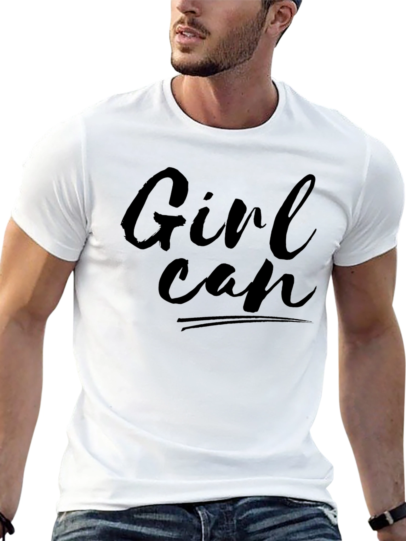 Girl Can T-Shirt - Empowering Black Tee