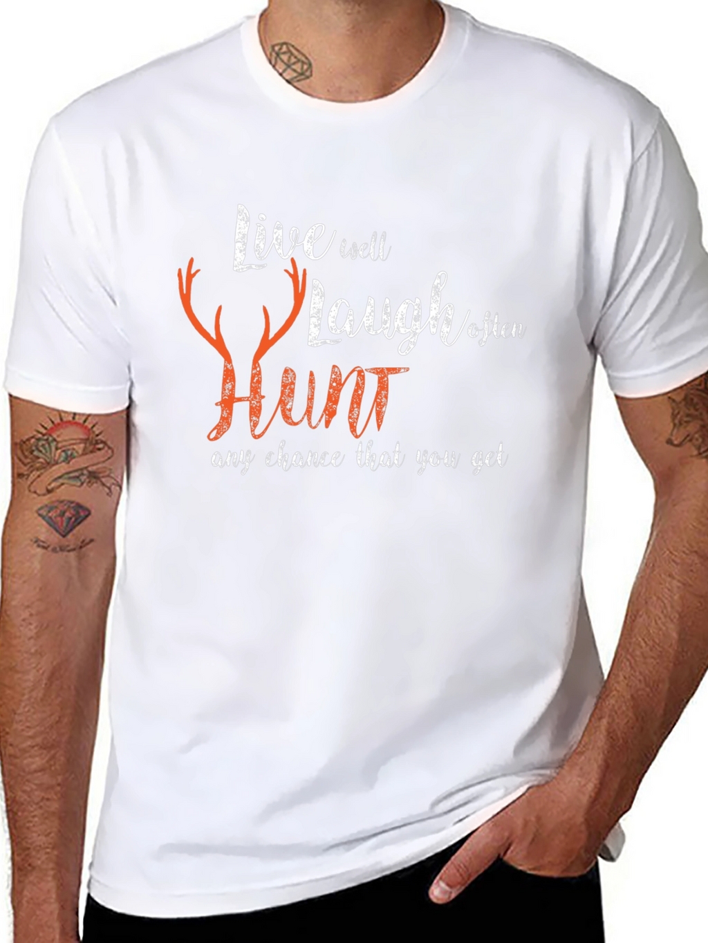 Live Well Hunt Black Graphic Tee