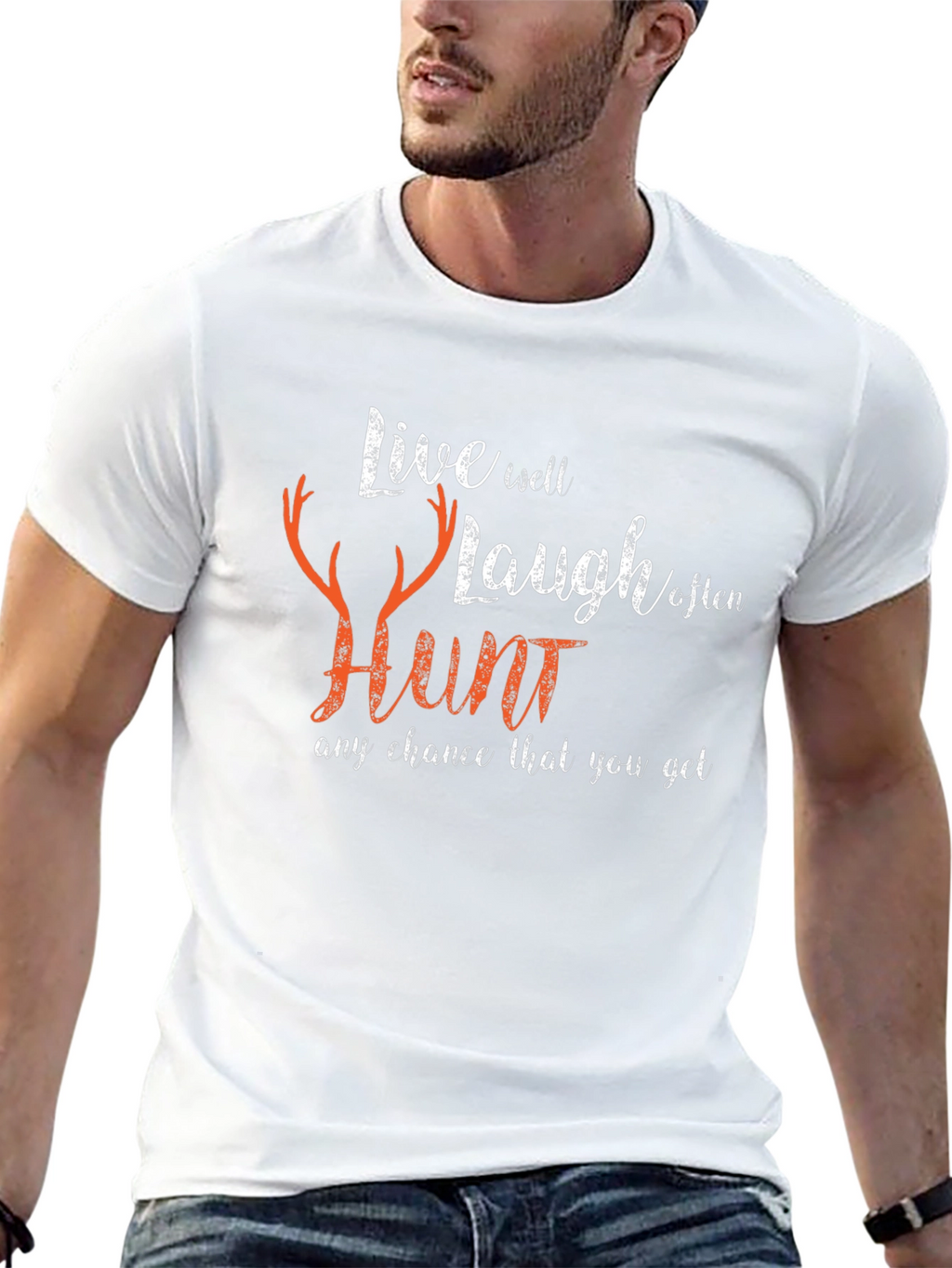 Live Well Hunt Black Graphic Tee