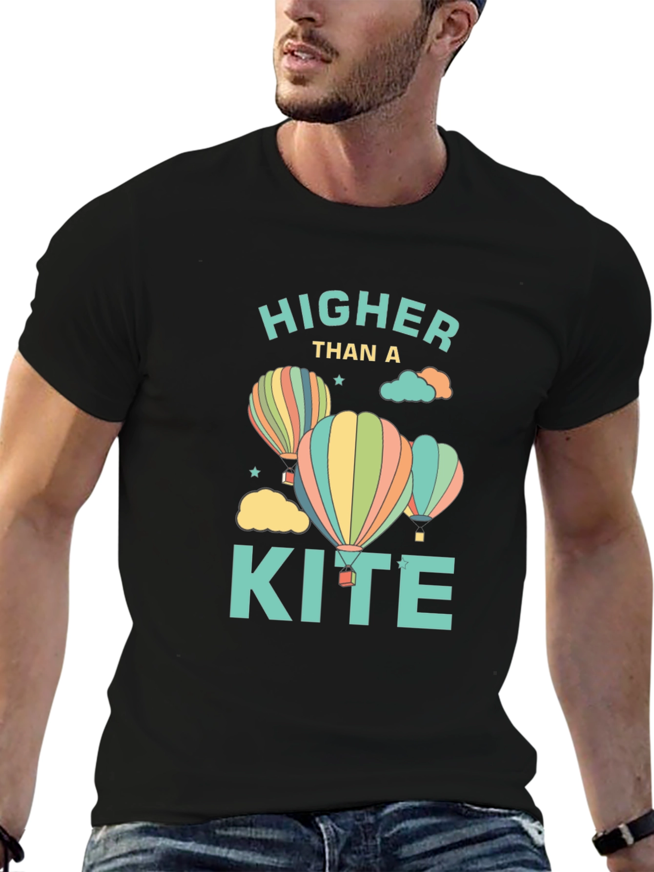 Higher Than a Kite Graphic T-Shirt - Black