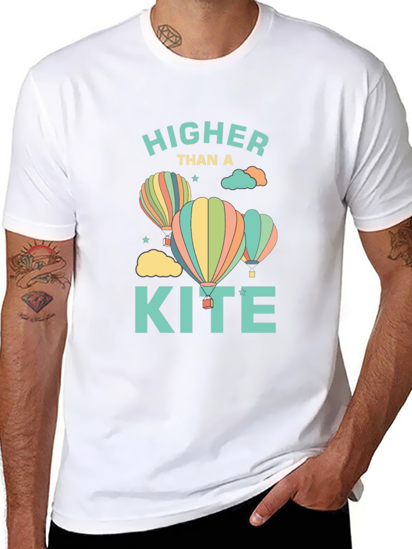 Higher Than a Kite Graphic T-Shirt - Black