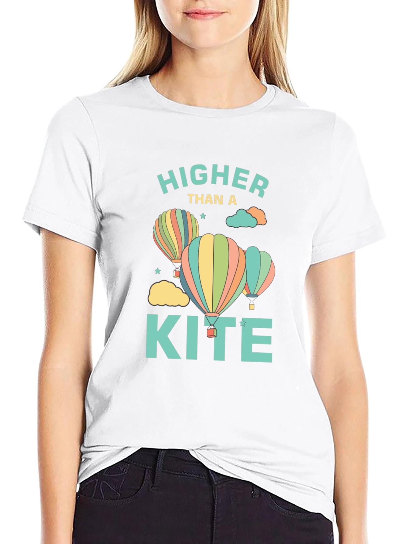 Higher Than a Kite Graphic T-Shirt - Black